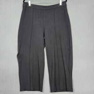 J JILL Wearever Pants Womens Large Black Crop Wide Leg Pull On Stretch Knit